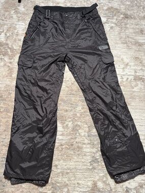 Grenade Men's Black Cargo Snow Pants with Utility Pockets and Integrated Belt
